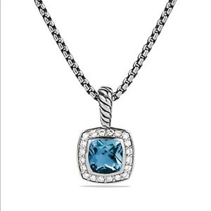 Albion Pendant with Blue Topaz & Diamonds on Chain